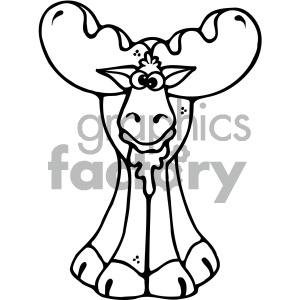 300x300 Cartoon Clipart Moose Bw Clipart Royalty Free Clipart