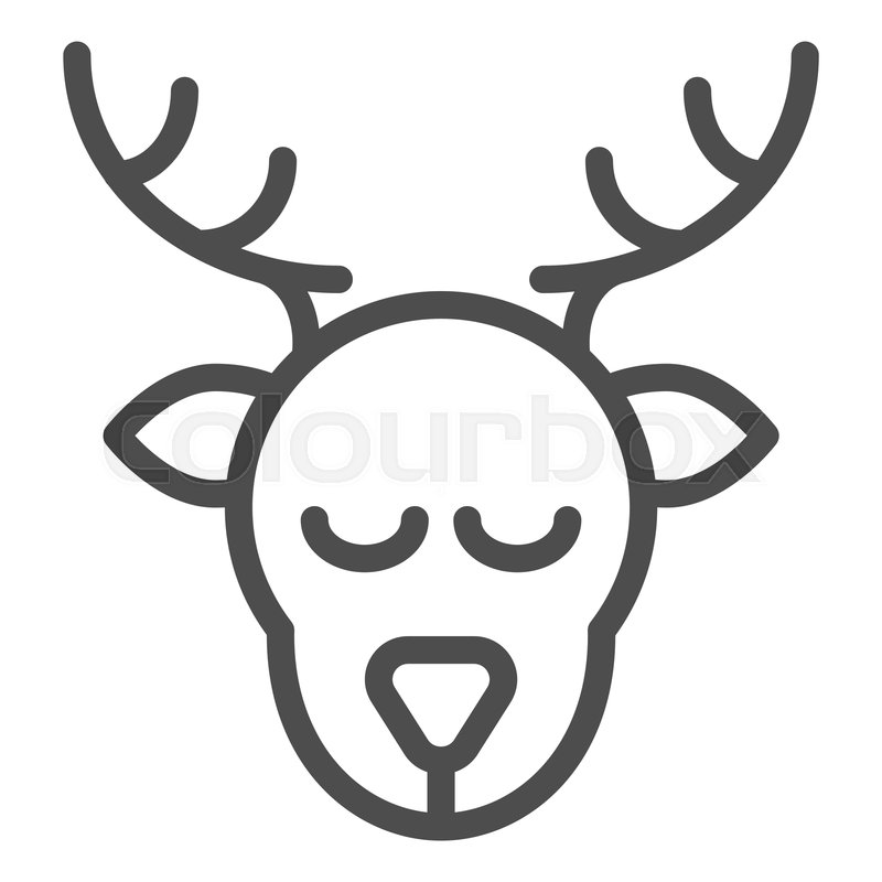 800x800 Deer Head Line Icon Christmas Deer Stock Vector Colourbox