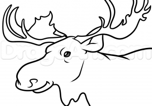 300x210 Easy Moose Drawing Moose Drawing Outline At Getdrawings Free