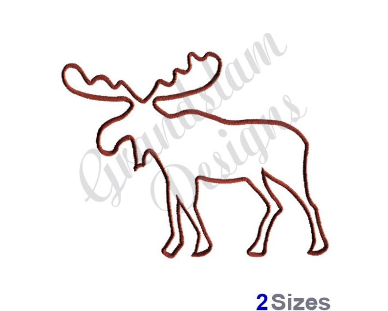 794x636 Moose Outline Machine Embroidery Design Etsy