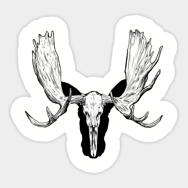 630x630 Moose Skull Shadow Outline Outdoor Hunting Rustic Design