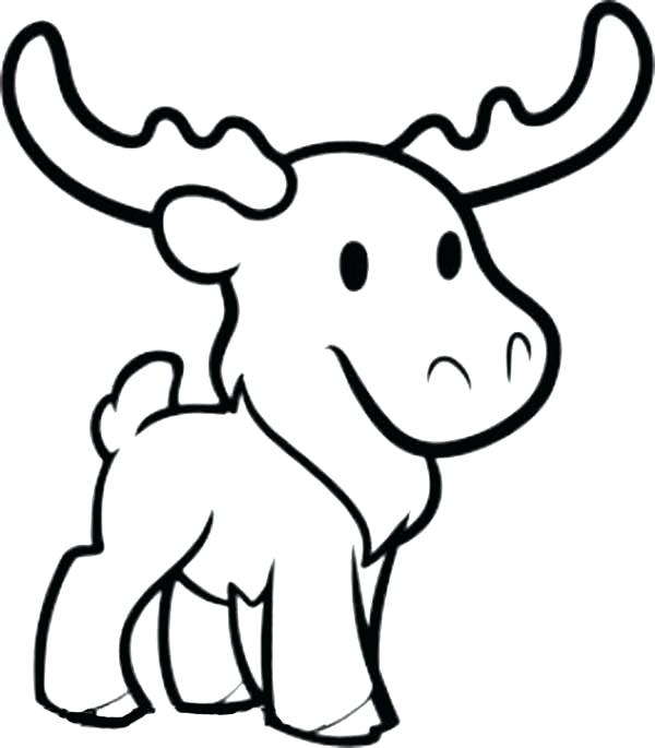 600x685 Moose Pictures To Color Cute Moose Coloring