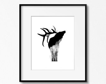 340x270 Elk Drawing Etsy