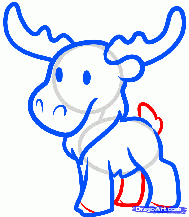799x915 Step How To Draw A Moose For Kids
