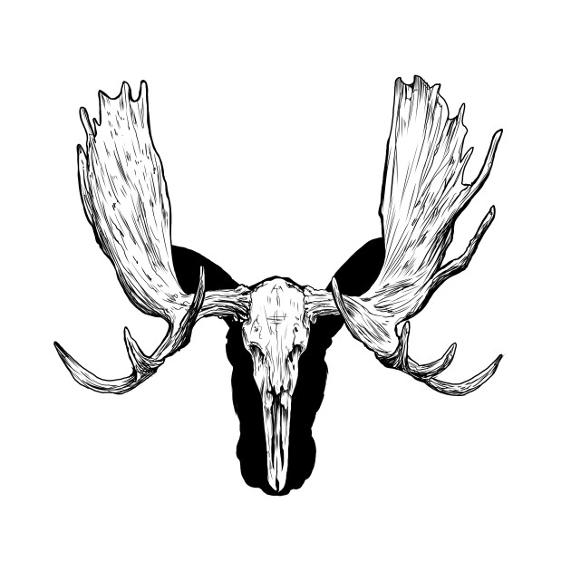 630x630 Moose Skull Shadow Outline Outdoor Hunting Rustic Design