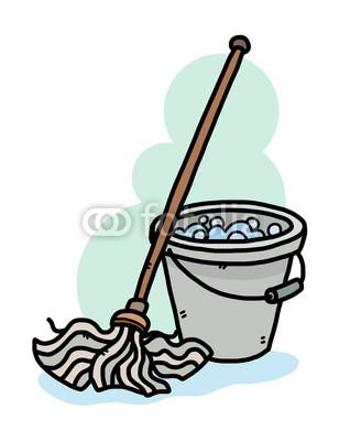 308x400 Cleaning Mop And Water Bucket Cartoon Vector And Illustration