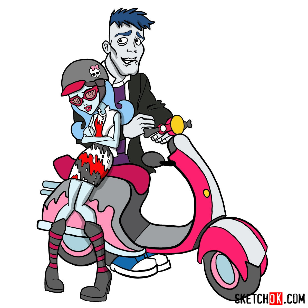 1200x1200 How To Draw Slo Mo With Ghoulia Yelps On A Moped