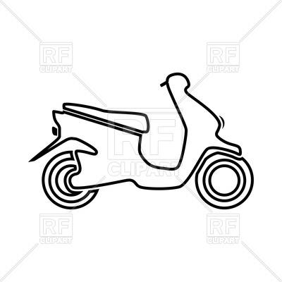 400x400 Motor Scooter Simple Outline Vector Image Of Transportation