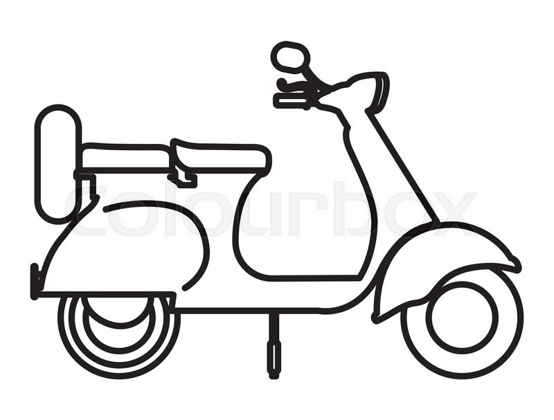 800x607 Scooter Drawing Isolated Icon Design, Stock Vector Colourbox