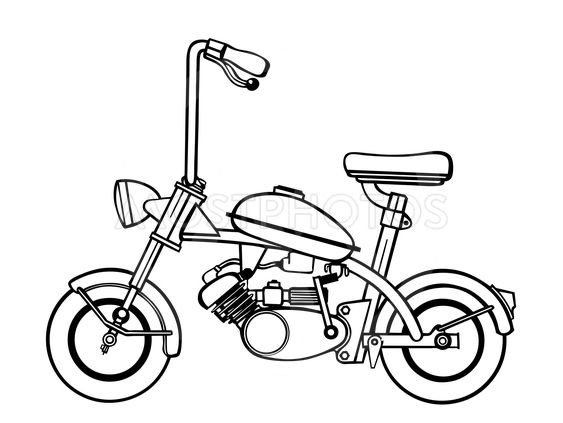 563x423 Moped Silhouette On White B