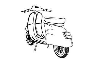 339x240 Sketch Moped Vector