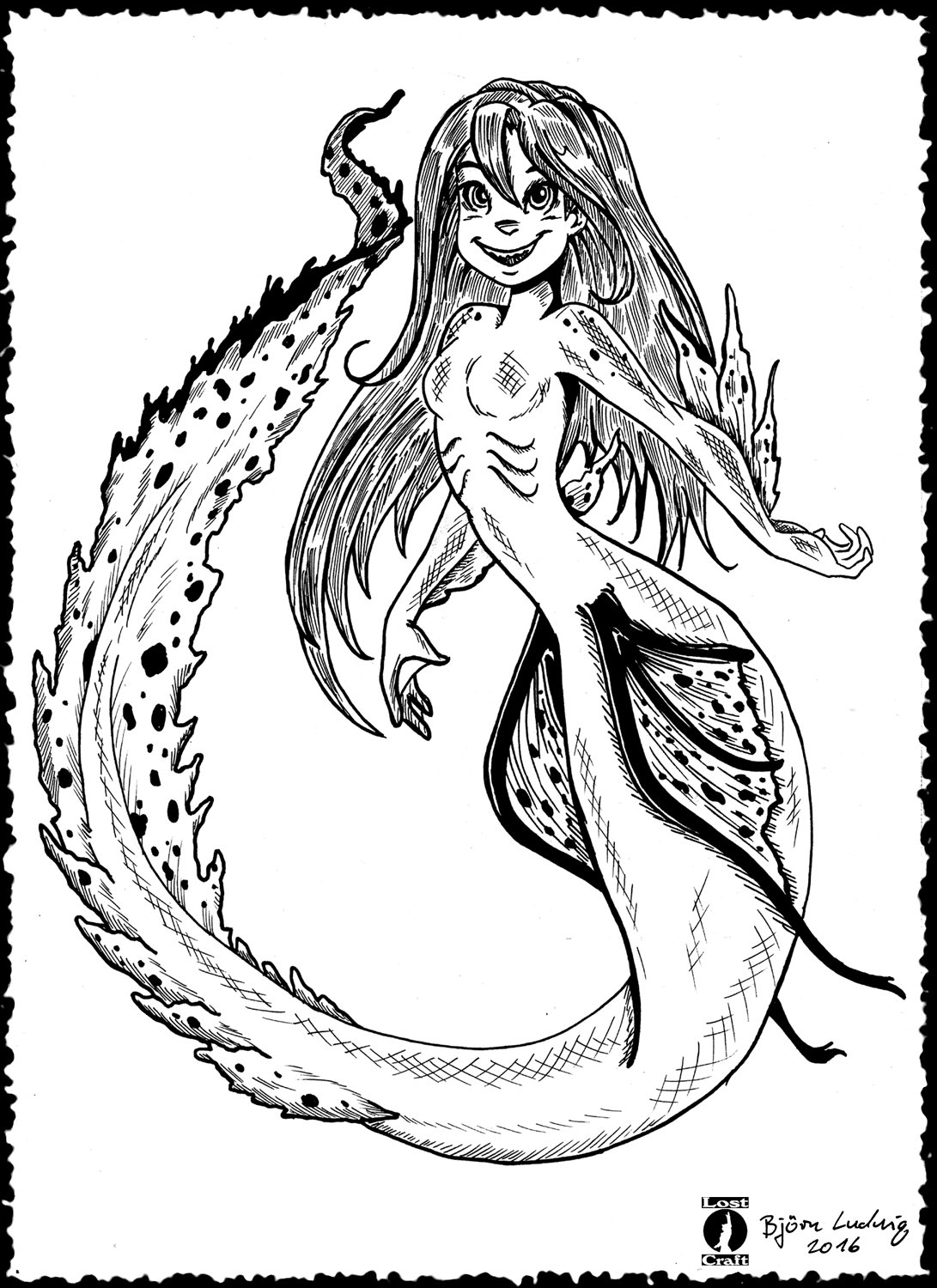 1091x1500 Moray Eel Mermaid