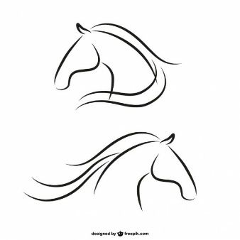 338x338 Horse Heads Outlines Glass Window Blocks Horse Drawings, Horse