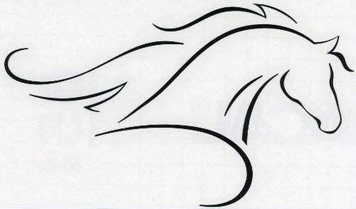 500x293 Line Art Arabian Or Morgan Horse With Flowing Mane