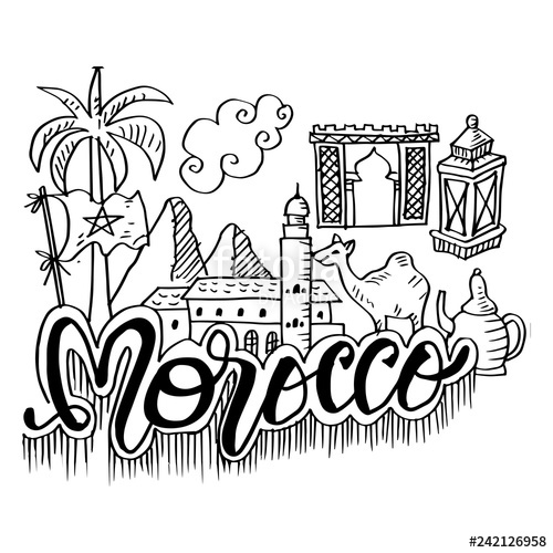 500x500 Hand Drawn Symbols Of Morocco Stock Photo And Royalty Free Images