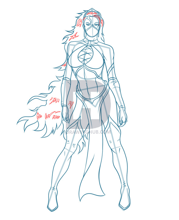 588x720 How To Draw Kitana, Mortal Kombat, Princess Kitana, Step