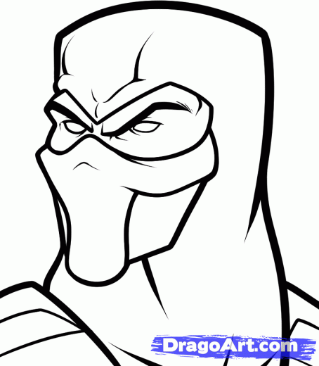 454x520 Step How To Draw Sub Zero Easy, Mortal Kombat