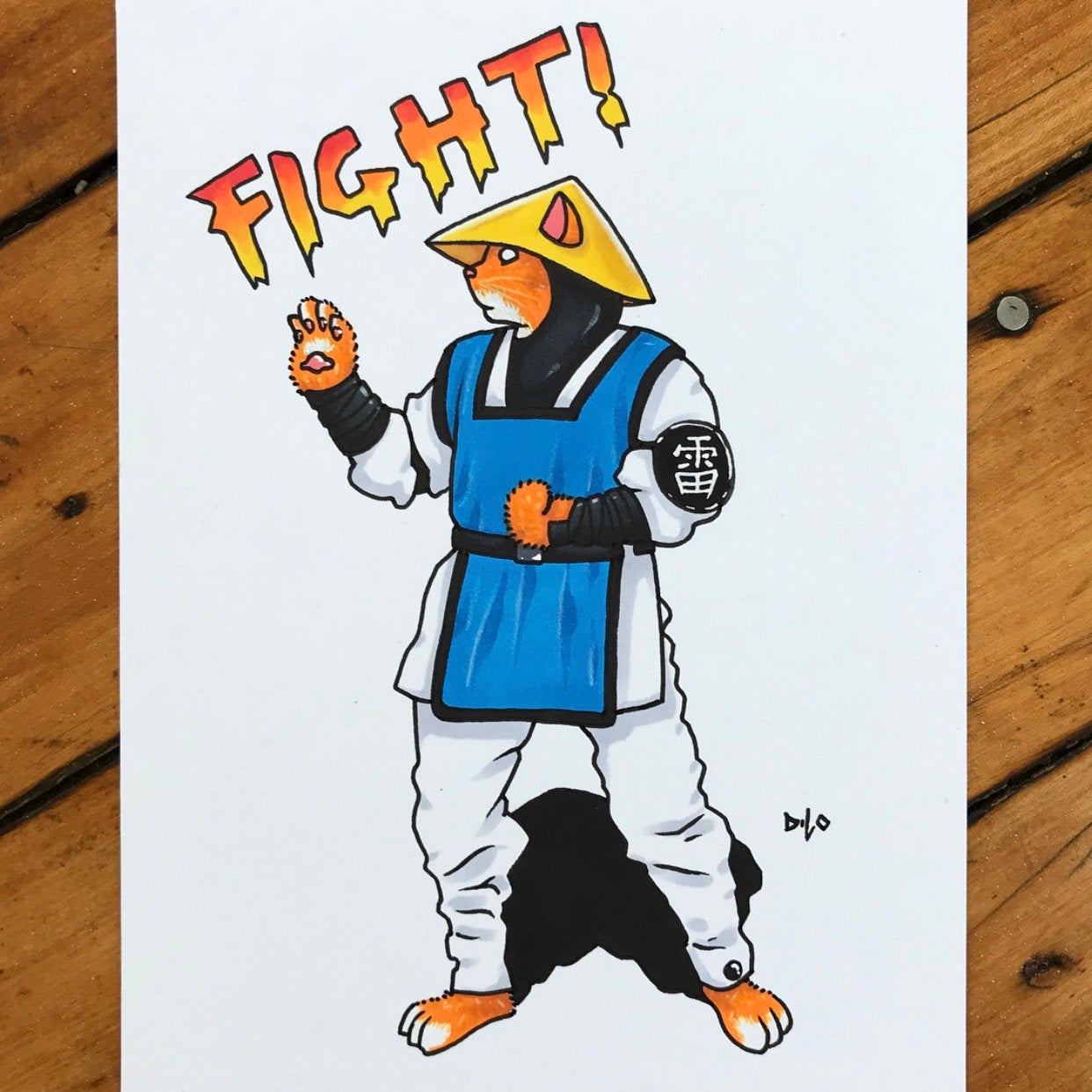 1242x1242 Kombat Cat Orange Tabby Original Drawing Collectible Decor Etsy