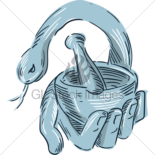 500x500 hand holding mortar and pestle drawing gl stock images