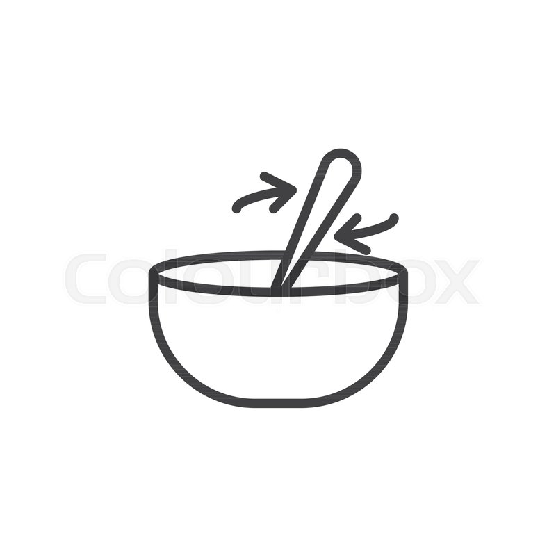 800x800 Mortar And Pestle Line Icon, Outline Stock Vector Colourbox