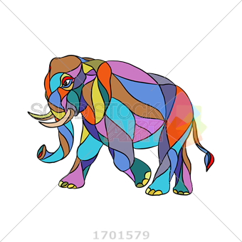 340x340 Collection Of Free Elephant Drawing Mosaic Download On Ui Ex