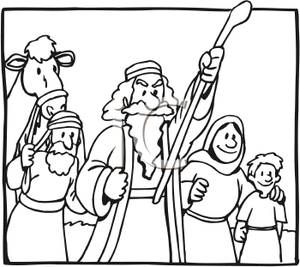 300x267 Free Religious Clip Art Line Drawings Moses