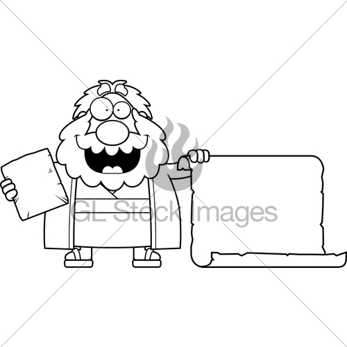 500x500 Cartoon Moses Scroll Gl Stock Images