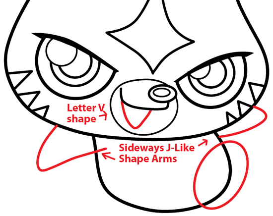 550x436 how to draw katsuma from moshi monsters with easy step