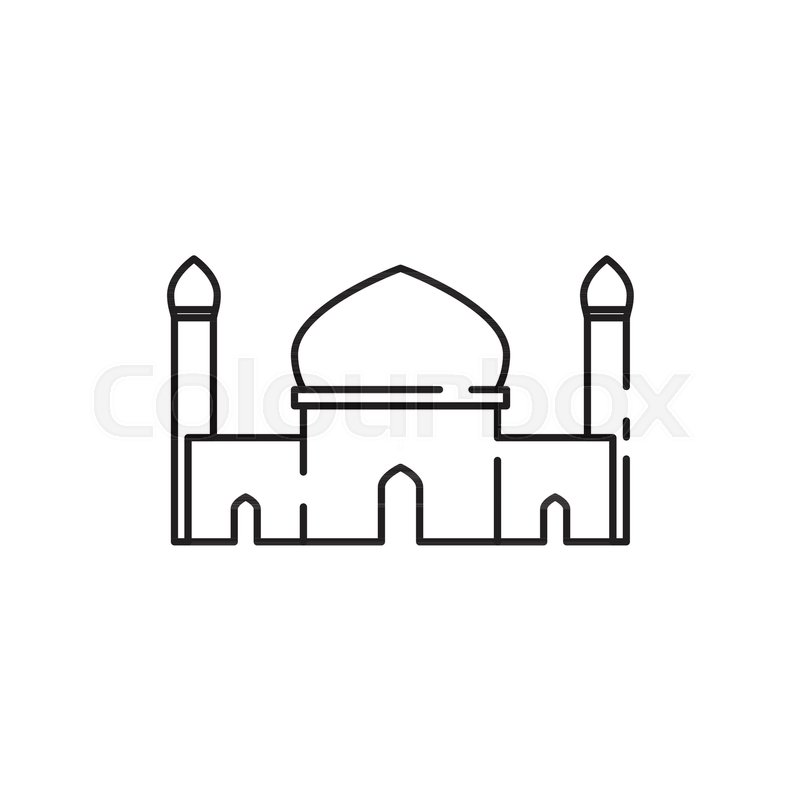 800x800 Mosque Twin Tower Sketch Custom Vector Stock Vector Colourbox