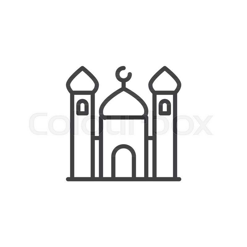800x800 Mosque Outline Icon Linear Style Sign Stock Vector Colourbox