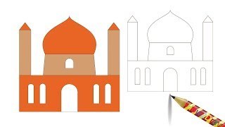 320x180 How To Draw Mosque Coloring Pages For Kids Children Learn Colors