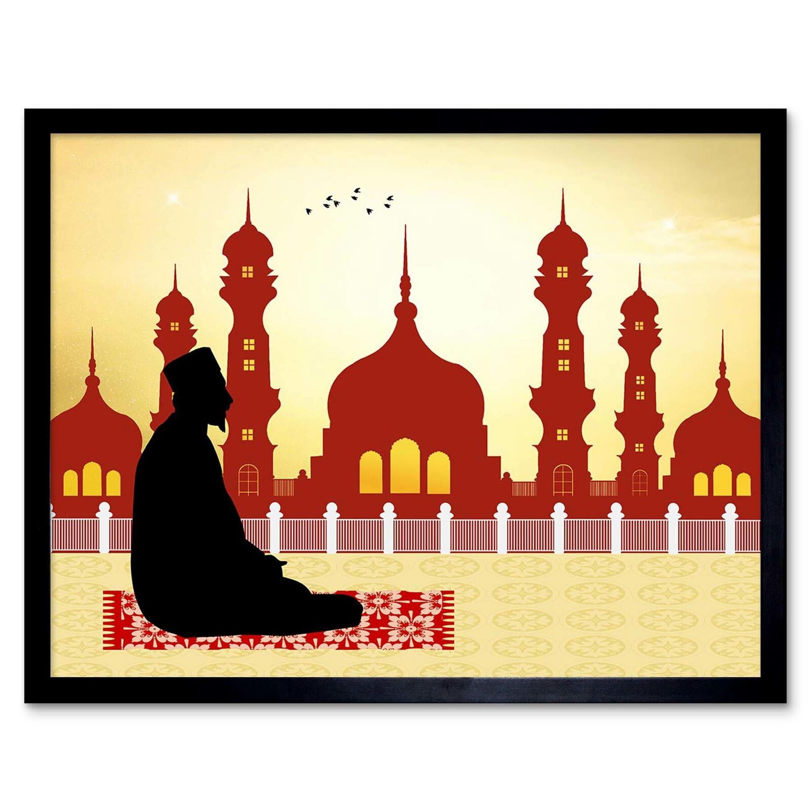 1600x1600 Painting Drawing Faith Islam Mosque Mecca Prayer Mat Art Print