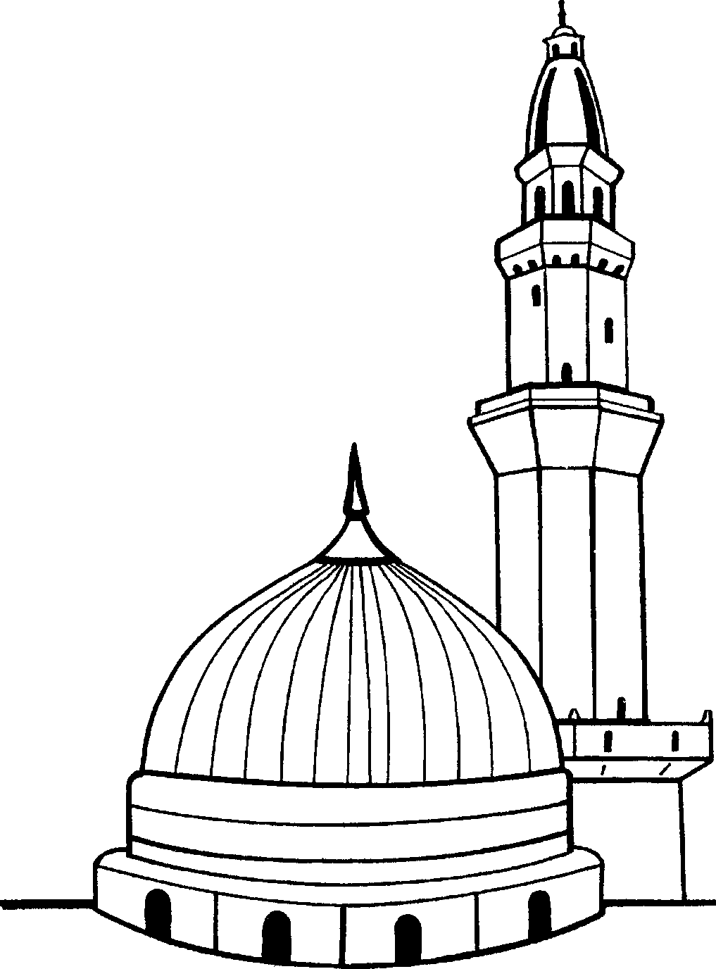 1017x1376 Kaaba Outline Coloring