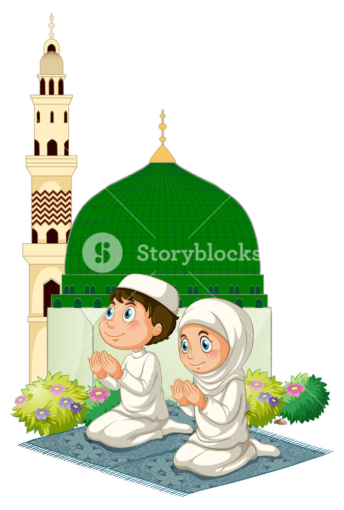 675x1000 Two Muslim Kids Praying