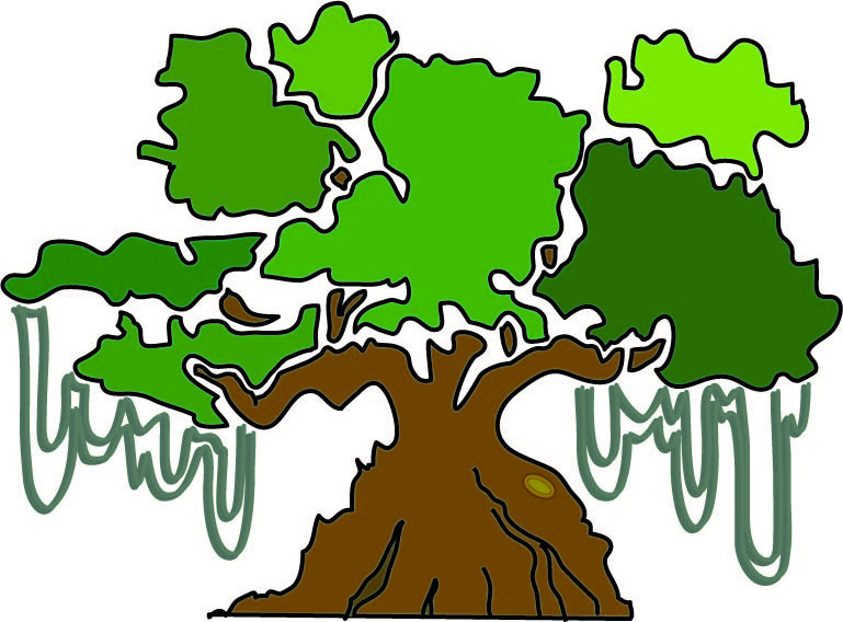 769x568 Cloud Inspired Drawing Of Live Oak Tree Draped With Spanish Moss