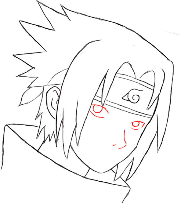 593x665 how to draw sasuke