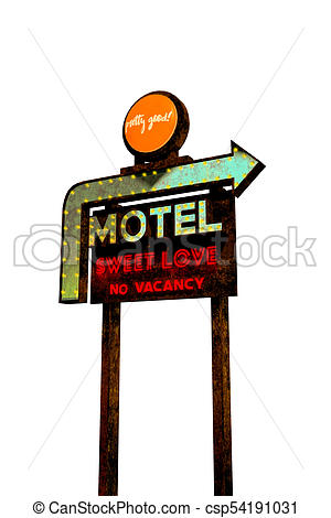 300x470 illustration of a motel sign vintage isolated on white background