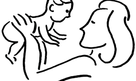 280x168 Mother And Baby Drawing