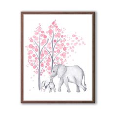 Mother And Baby Elephant Drawing