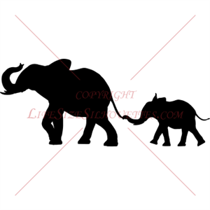 300x300 Mother And Baby Elephant