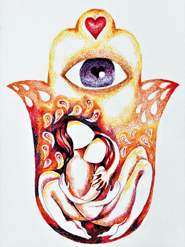 600x802 Mother Daughter Hamsa Art