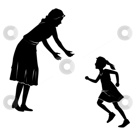 450x444 Mother And Daughter Silhouette Stock Photo