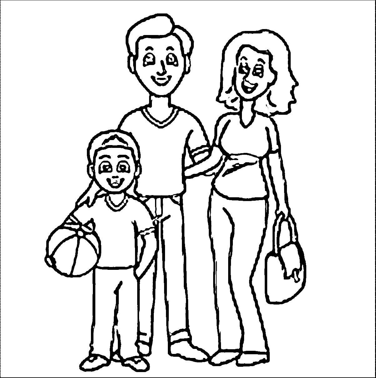 1203x1209 Father Drawing Mother Baby For Free Download