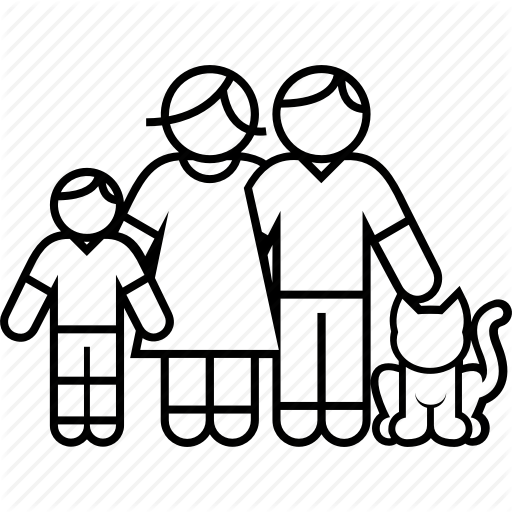 512x512 Cat, Family, Father, Mother, Parents, Pet, Son Icon