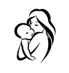 236x248 Mother And Baby Stylized Symbol Vector On Vectorstock Tattoo