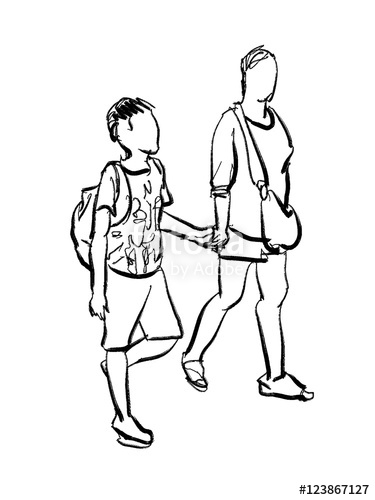 375x500 Mother And Son Ink Sketch Isolated Stock Photo And Royalty Free