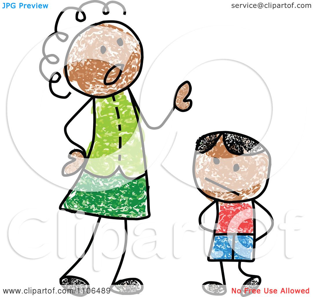 1080x1024 Clipart Stick Drawing Of A Black Mother Scolding Her Son