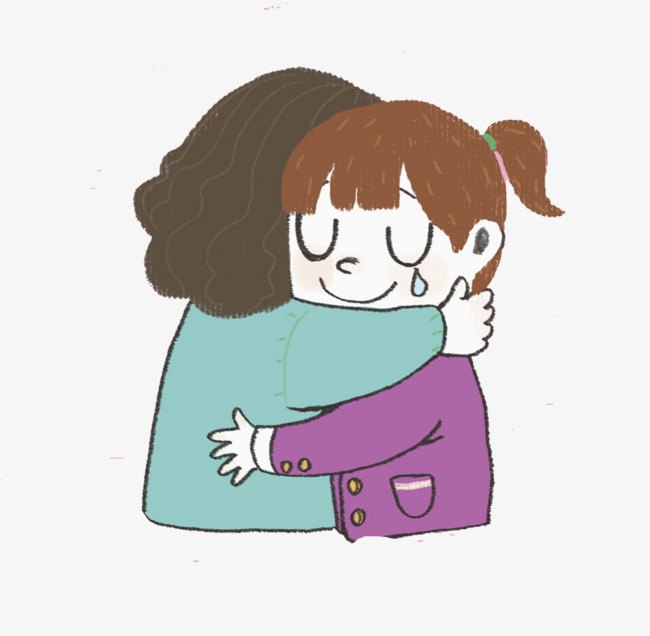 650x636 hugged mother and daughter, cartoon, hand, mother daughter hug png