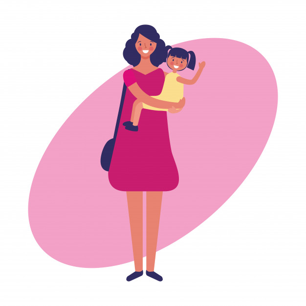 626x626 Mother And Daughter Jobs And Profession Hand Draw Vector Premium
