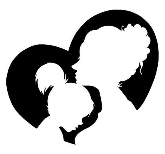 564x527 Related Image Craft Ideas Mother Daughter Art, Silhouette